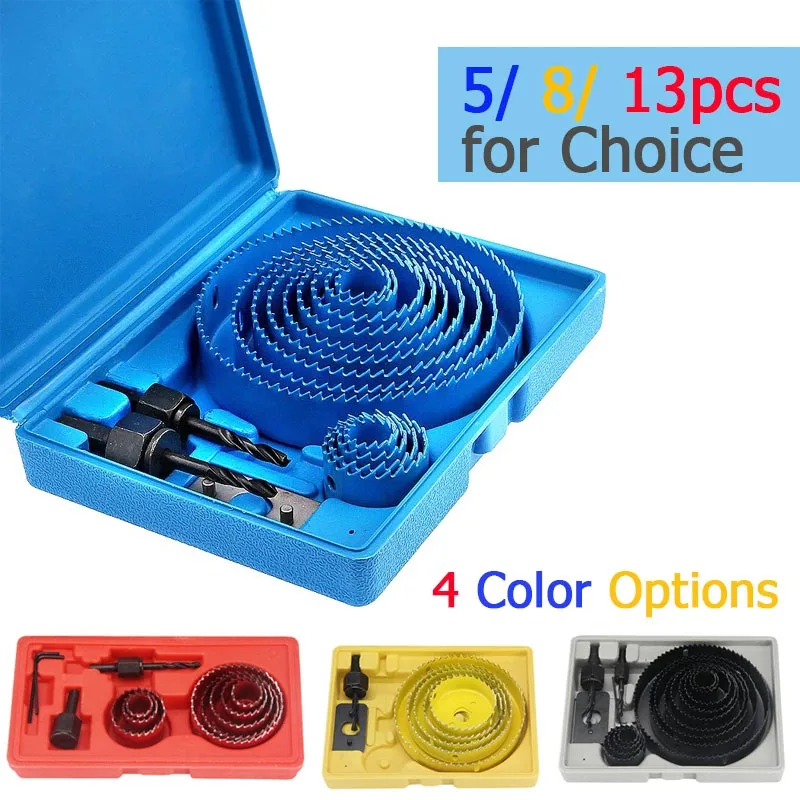 

1Set Wood Metal Drilling Power Tool Core Drill Mandrels Bits Woodworking Cutting Set Kit For PVC Board Aluminum Plate Plastic