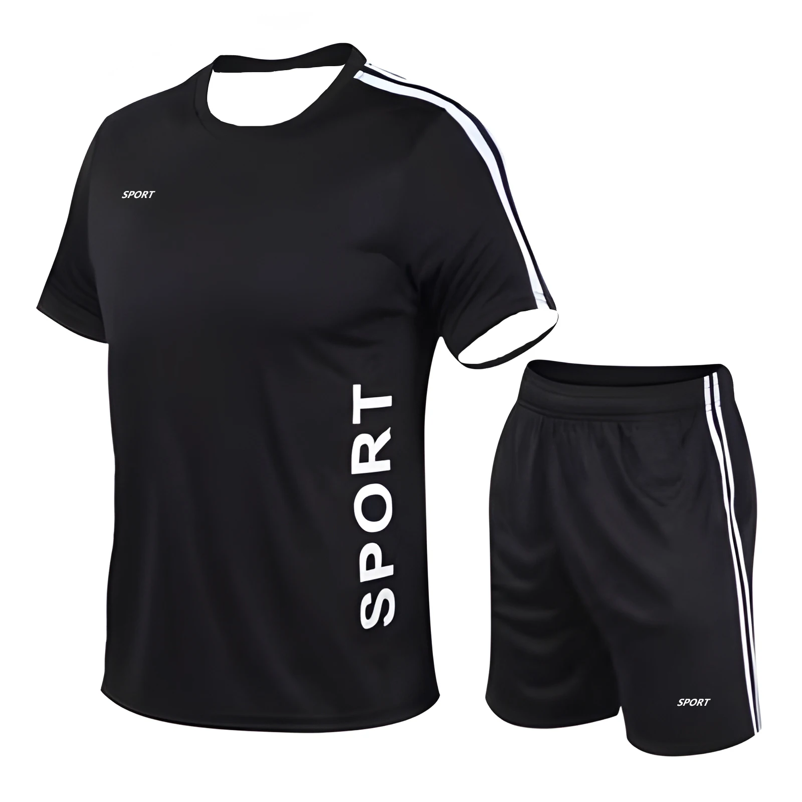 2023 Summer New 3D Printing Sport Quick Dry Breathable Street Gym Sportswear Comfortable Tight T-shirt+Shorts Two Piece XXS-6XL