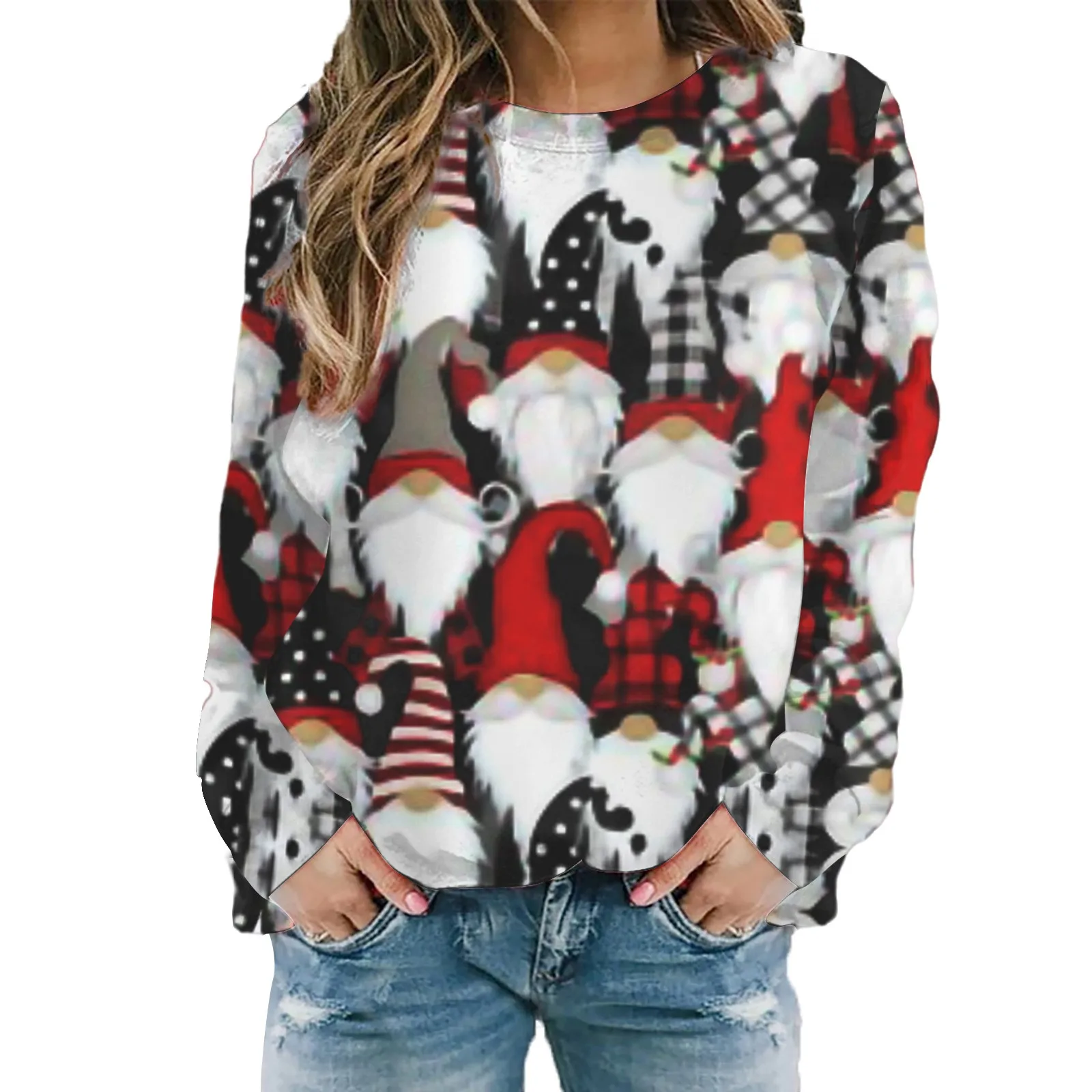 

Женские рубашки на молнии, Женский пуловер, Повседневный пуловер с рождественским принтом D, флисовая женская куртка с длинным рукавом и кру...