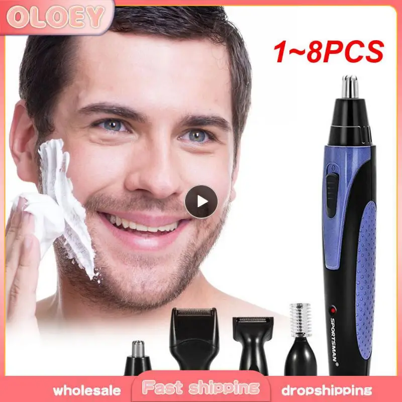 

1~8PCS in 1 Portable Rechargeable Nose Ear Hair Trimmer Set Wireless Men Cutter Beard Shaver Face Eyebrow Nose Hair Removal