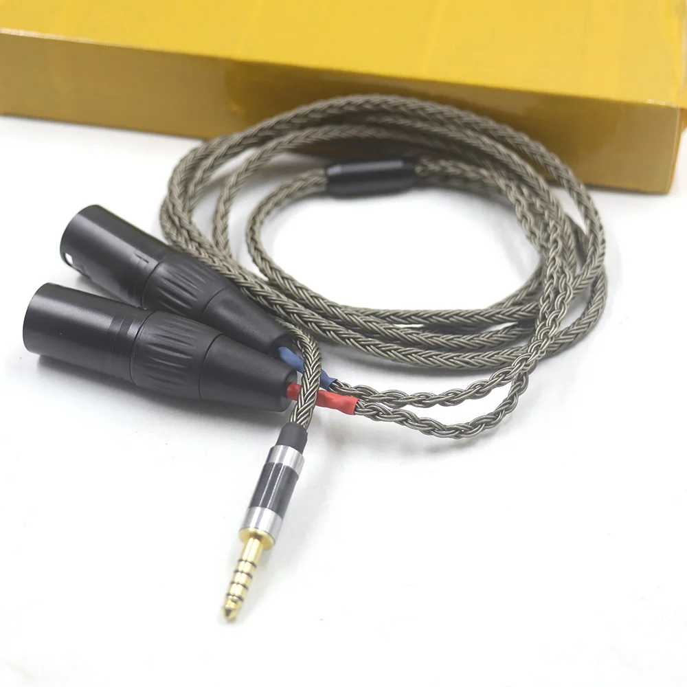 HiFi 16 ядер OCC посеребренный 4 мм сбалансированный двойной 2x 3pin XLR аудиокабель