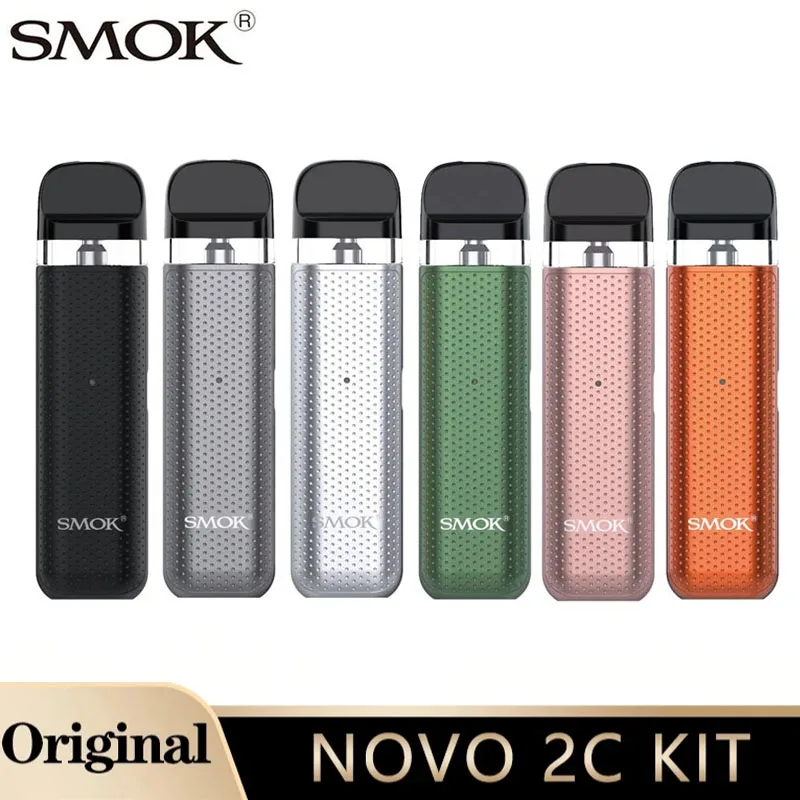 

Original SMOK Novo 2C Kit Vape 800mAh Battery with Empty 2ml Novo 2X Meshed 0.8ohm MTL Pod Electronic Cigarette Vaporizer