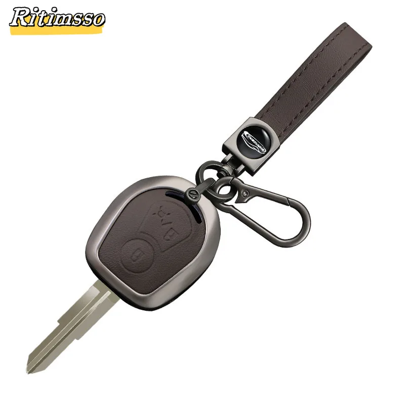 Брелок для ключей Ssangyong Actyon Kyron Rexton 2 кнопки сплав и кожа