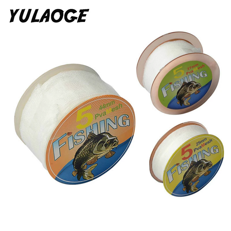 

5M pva carpfishing Water dissolving mesh Carp Fishing Lure bag fishing pva Fishing Tools Diameter 25/37/44mm tackle bag