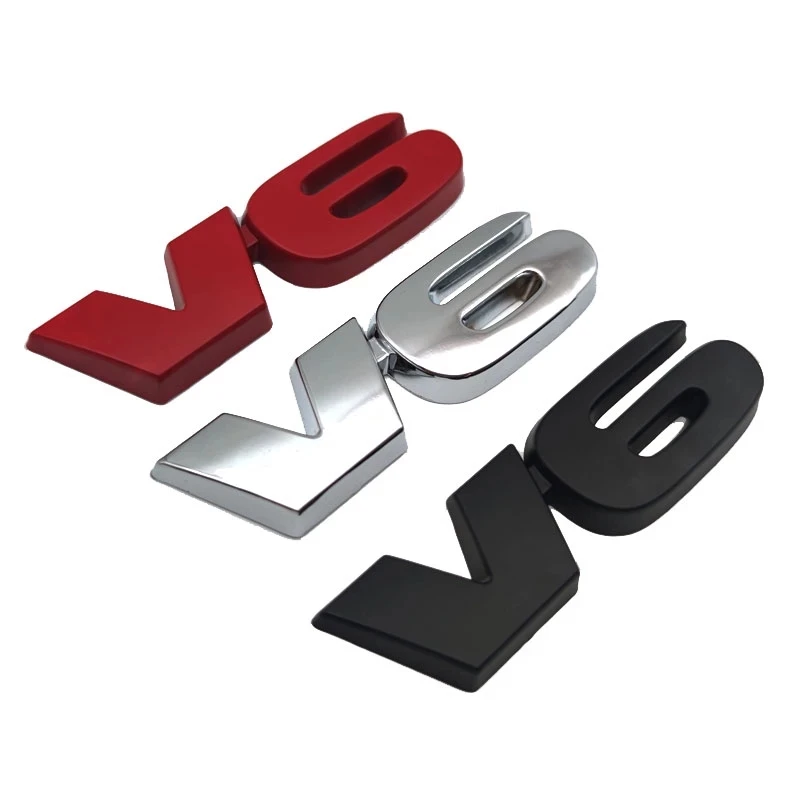 

3D Metal Car Styling Metal V6 Engine Logo Emblem Sticker Trunk Sport Turbo Auto Badge 3D Sticker Decal Car Accessories