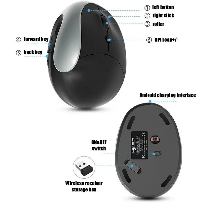Беспроводная мышь 2,4G, бесшумная мышь для ПК, беспроводная мышь с аккумулятором на выбор, перезаряжаемая версия, мощный оптический датчик DPI