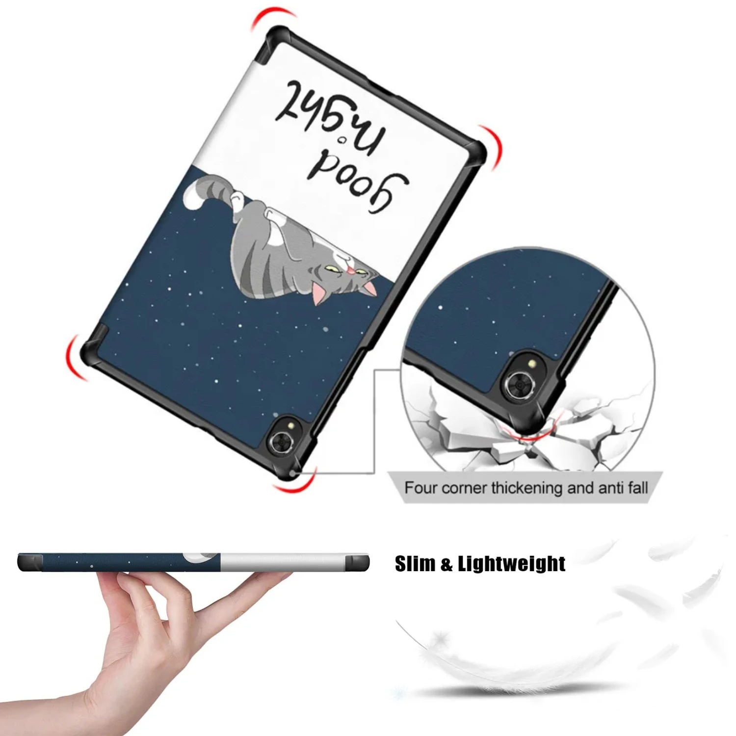Чехол для Lenovo Tab K10 Case X6C6X X6C6F 10.3 дюйма 2021, складная подставка, кожаный чехол, умное пробуждениеспящий режим, три сложения, чехол для планшета 10.3 дюйма (art.: 3920ccae0ddbd) - 3920ccae0ddbd