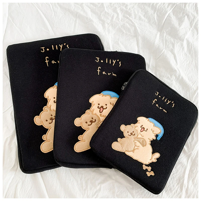 Ins Korea Cute Bear Laptop Carrying Bag Sleeve Case for IPad Macbook Air Pro Xiaomi 11 12 13 13.3 14 15.6 Inch Computer Cover |