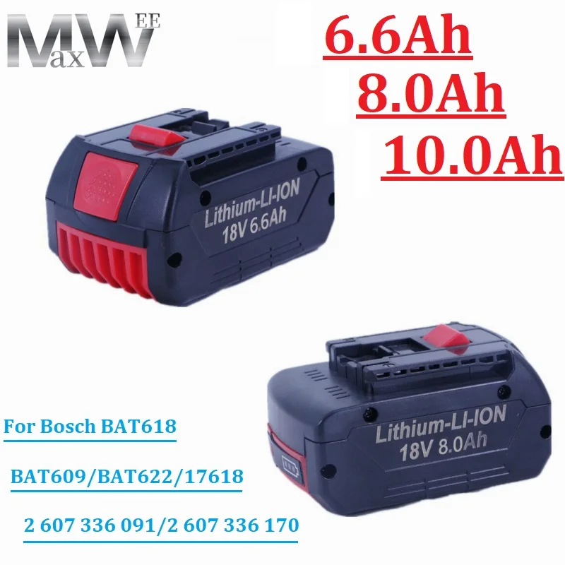 

Литий-ионная аккумуляторная батарея 18 в 6.6 Ач/Ач перезаряжаемая для Bosch BAT609 BAT609G BAT618 BAT618G BAT614