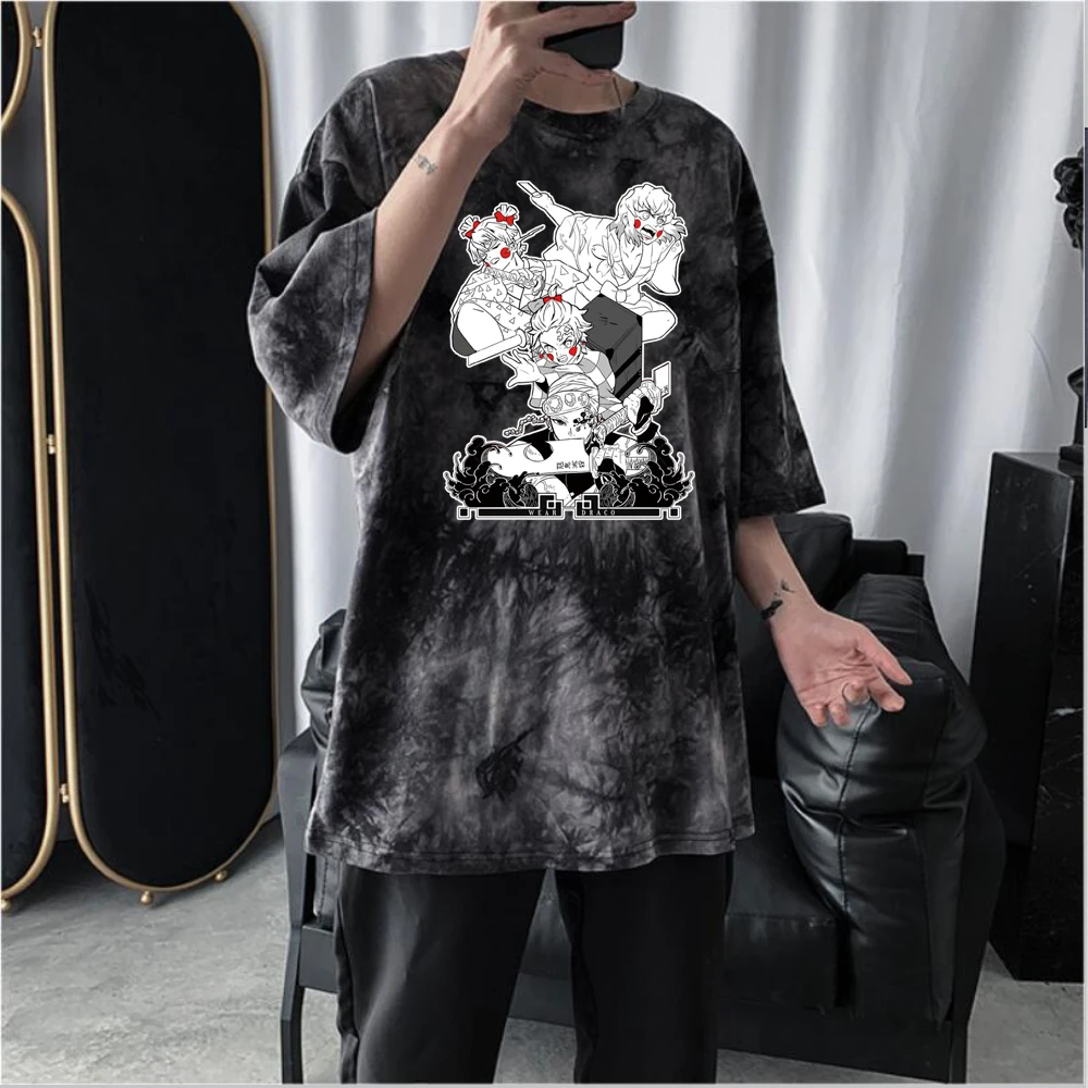 

2022 Demon Slayer Casual Anime Tie Dye T-Shirt Harajuku Hip Hop Unisex Outdoor