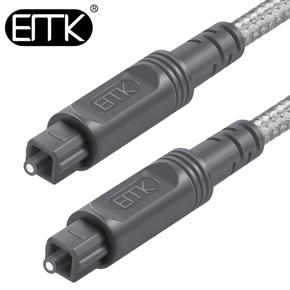 

EMK Optical Audio Cable Toslink Cable SPDIF OPT Cable 1m 2m 3m 5m Optical Fiber Cord for Amplifier PS4 Soundbar Speaker Cable