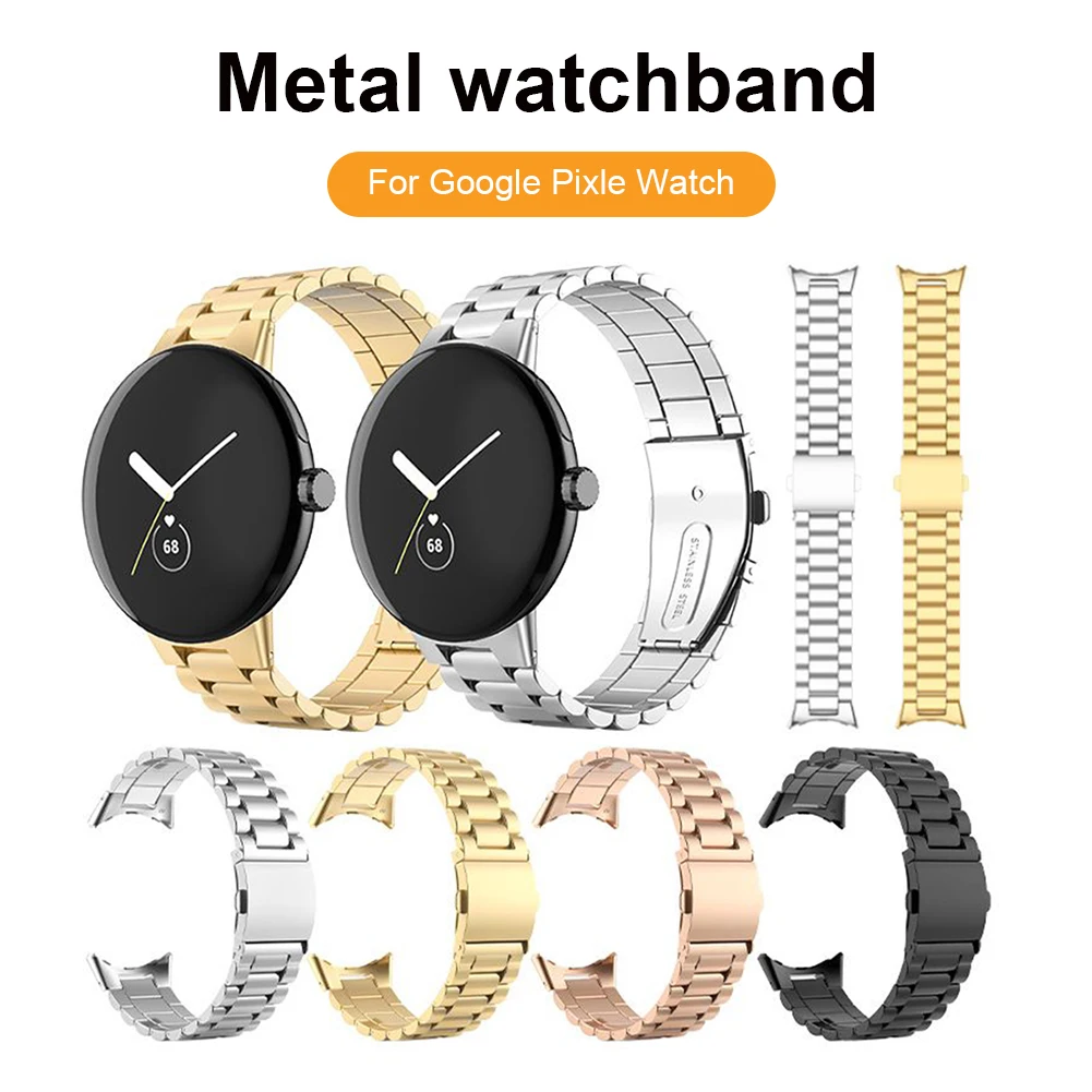 

Ремешок для смарт-часов, регулируемый браслет с металлическими звеньями, с сильной эластичной пряжкой, классические аксессуары для наручны...