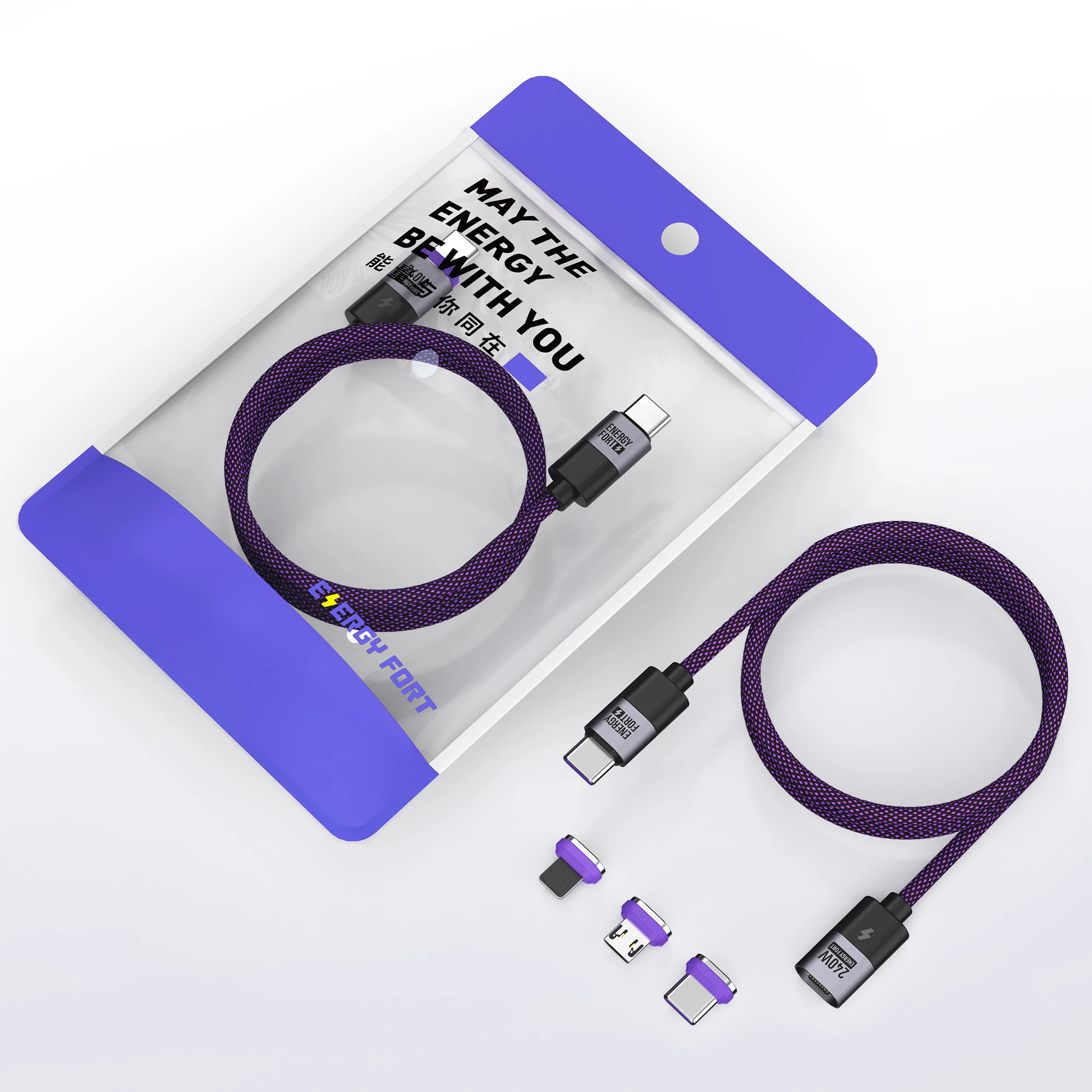 Магнитный зарядный кабель типа C, 240 Вт, PD3.1 USB C к USB CMicro USB, магнитное зарядное устройство, шнур для быстрой зарядки для телефона, ноутбука, планшета (art.: 3920cdffb55ad) - 3920cdffb55ad