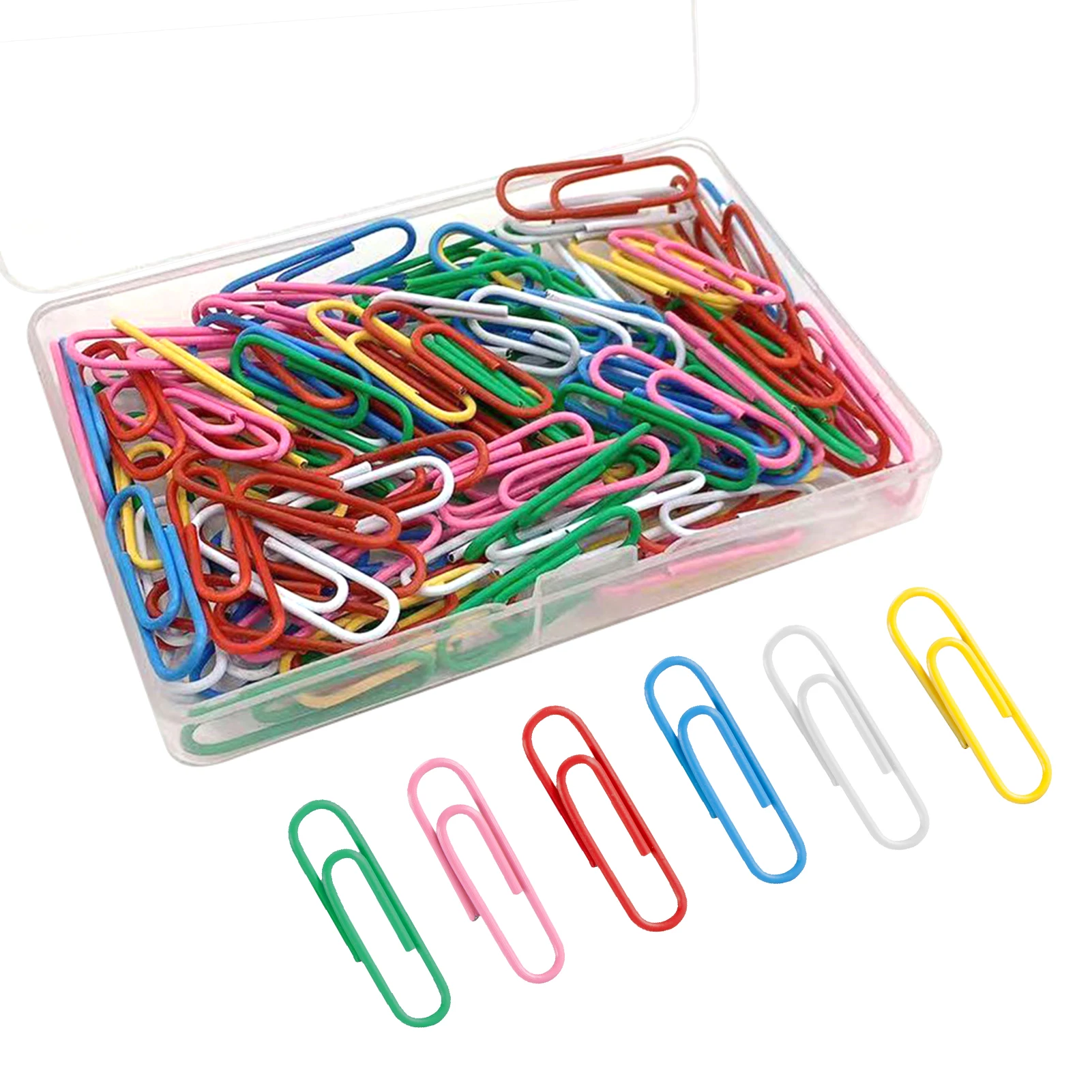 

100pcs 28mm Practical Office School Paper Clip With Box Document Organizing Multifunctional Classified Photos Wall Rustproof