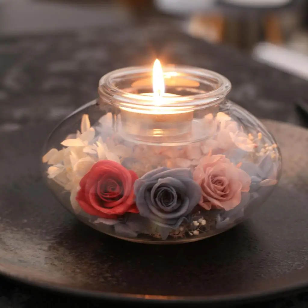 Подсвечник для домашнего декора, стеклянные цветы ручной работы, сухая Свадебная декорация, фотография стола Подсвечник для домашнего декора, стеклянные цветы ручной работы, сухая Свадебная декорация, фотография стола