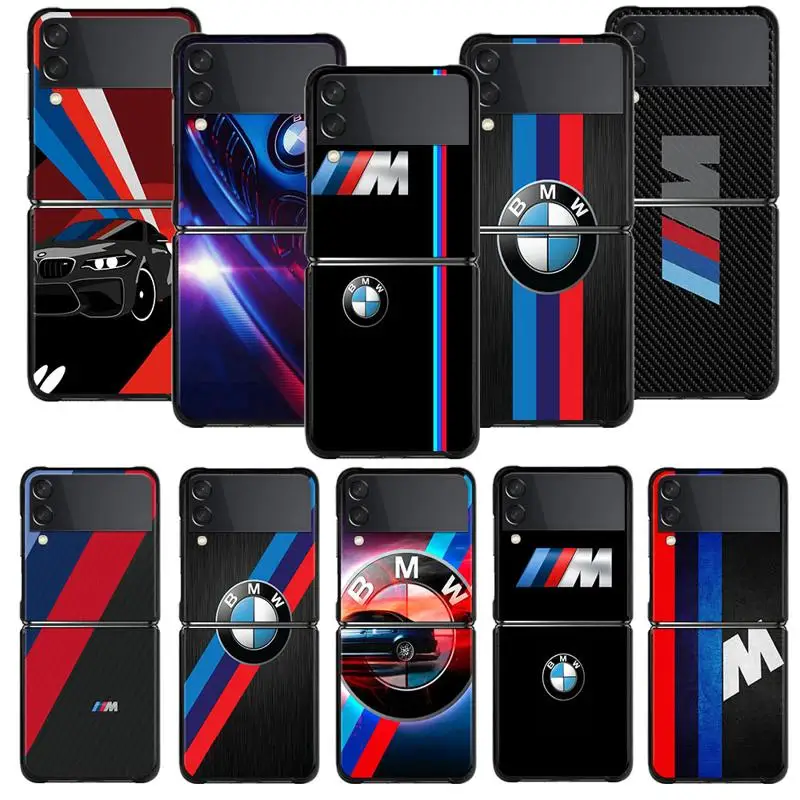 

Phone Case For Samsung Galaxy Z Flip 4 Z Flip3 5G Shell for Galaxy Z Flip PC Hard Cover Couqe Fundas Luxury Black-Bmw-LOGO-Car