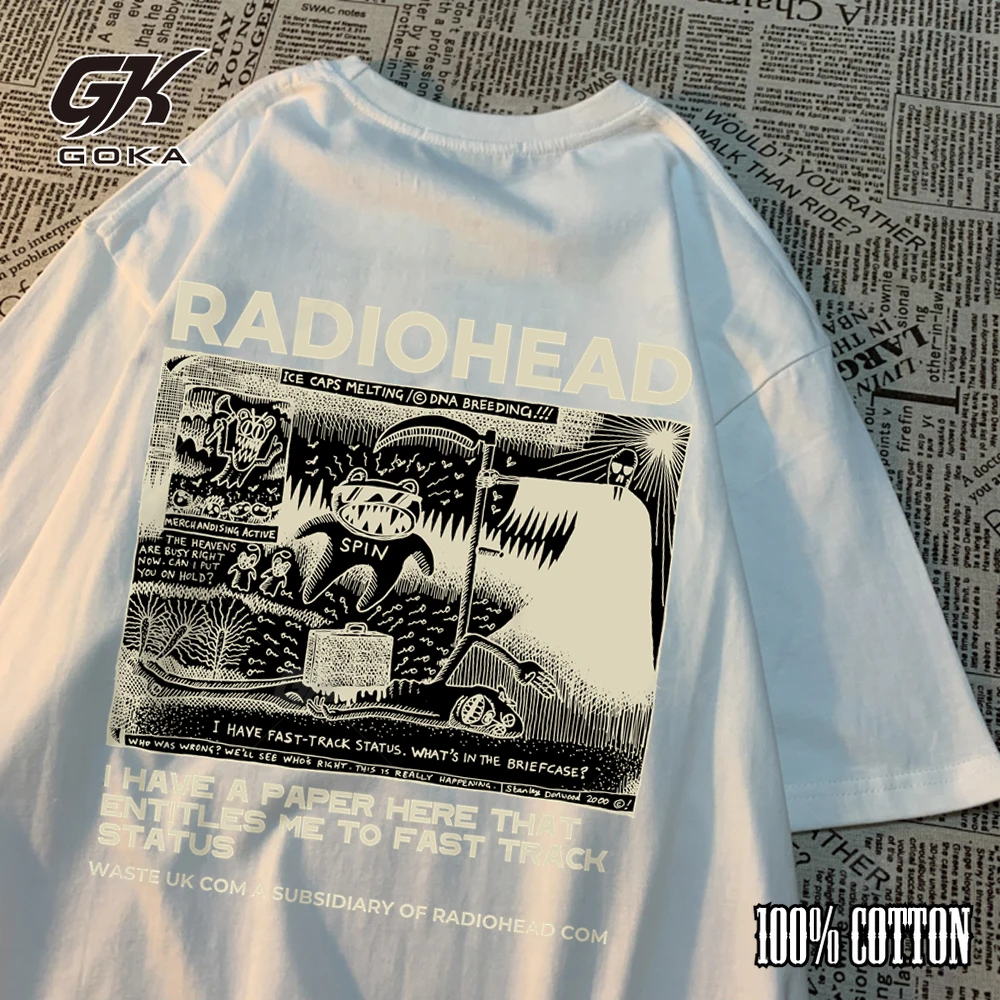 Radiohead North America Tour Rock Boy Футболки с рисунком Мужская одежда Уличная Летние женские