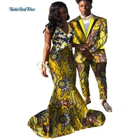 african dresses for couples bazin riche mens suit and pants sets couples clothes print long dress african clothing wyq565