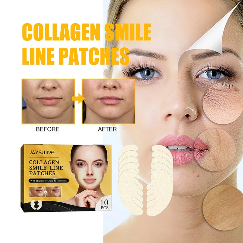 

10Pcs Collagen Smile Line Patches Facial Line Lifting Firms Skin Smoothes Wrinkles Patches Skin Care
