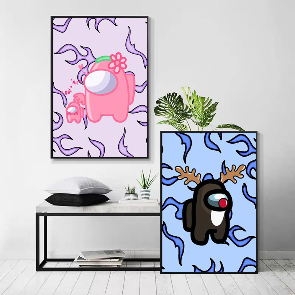 A-Among-Uss-flame Good Quality Prints And Posters Waterproof Paper Sticker Coffee House Bar Wall Stickers