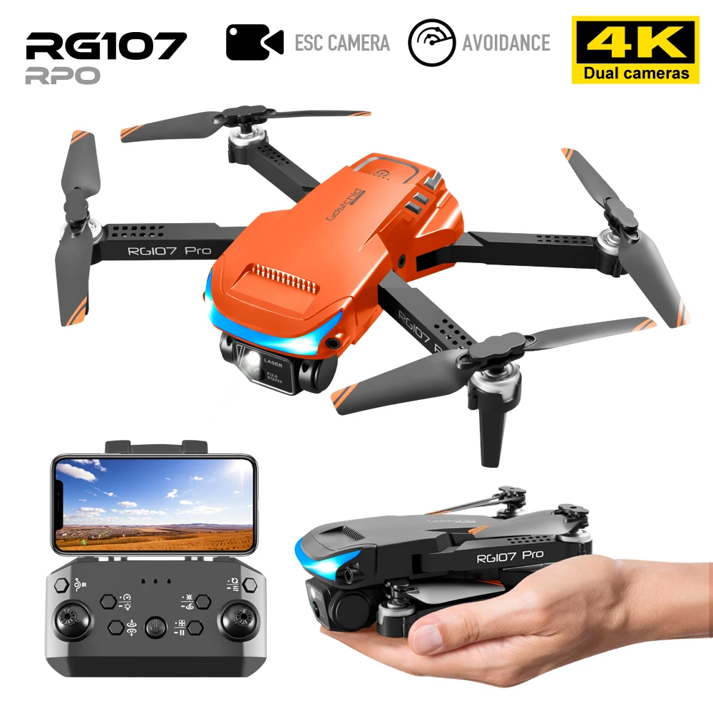 

Новинка Дрон RG107 PRO 4K Профессиональный двойная HD камера FPV мини Дрон для аэрофотосъемки бесщеточный двигатель складной Квадрокоптер игрушки