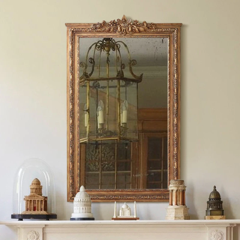 

Vintage Heart Wall Mirror Bedroom Bathroom Big Aesthetic Full Length Mirror Infinity Floor Gold Tocador Home Decor YYY35XP