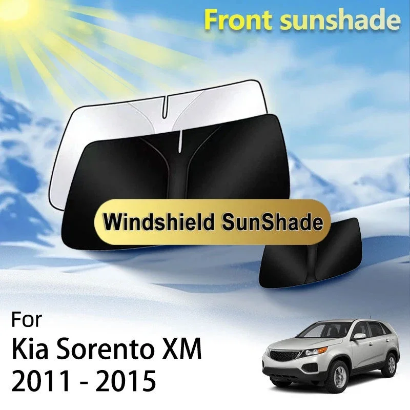 Фото Солнцезащитный экран на лобовое стекло для Kia Sorento XM 2011-2015, оригинальные аксессуары, теплоизоляция, защита от солнца №1