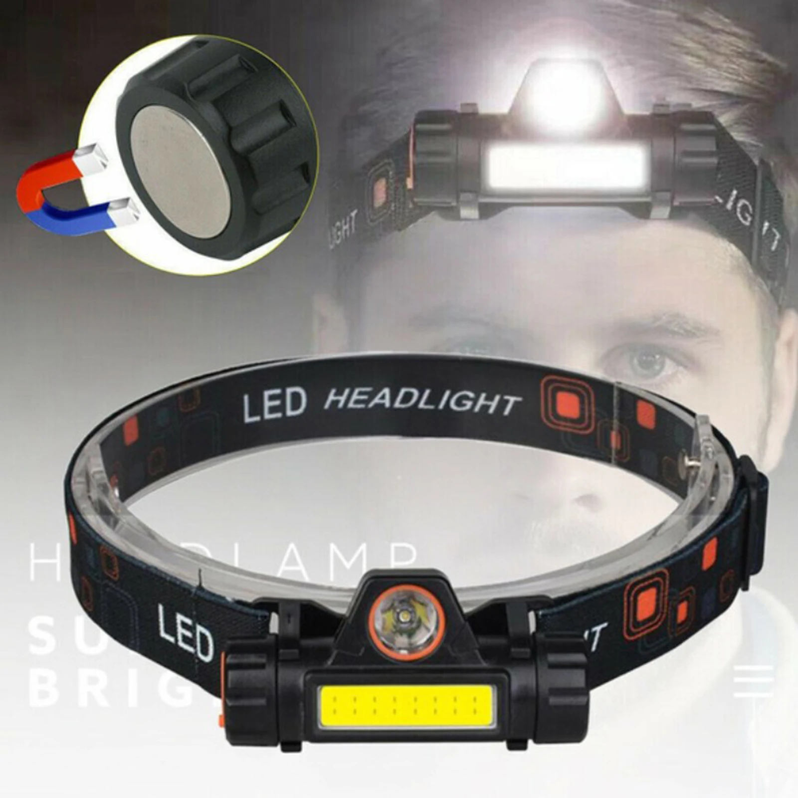 

LED Headlamp Built-in 18650 Battery Outdoor Camping Fishing Head light
