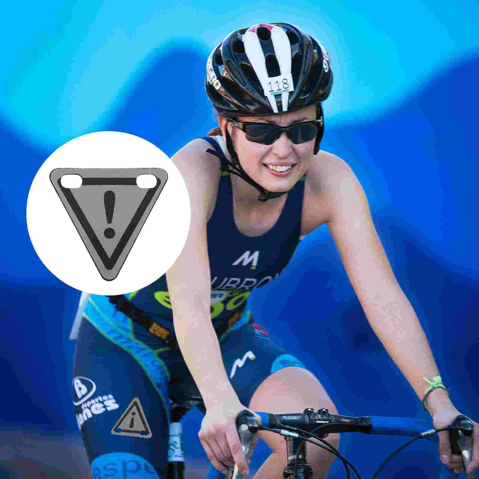 

2 Pcs Magnetic Warning Reflector Triangle Cycling Decal Bike Night Stickers Reflective Plate