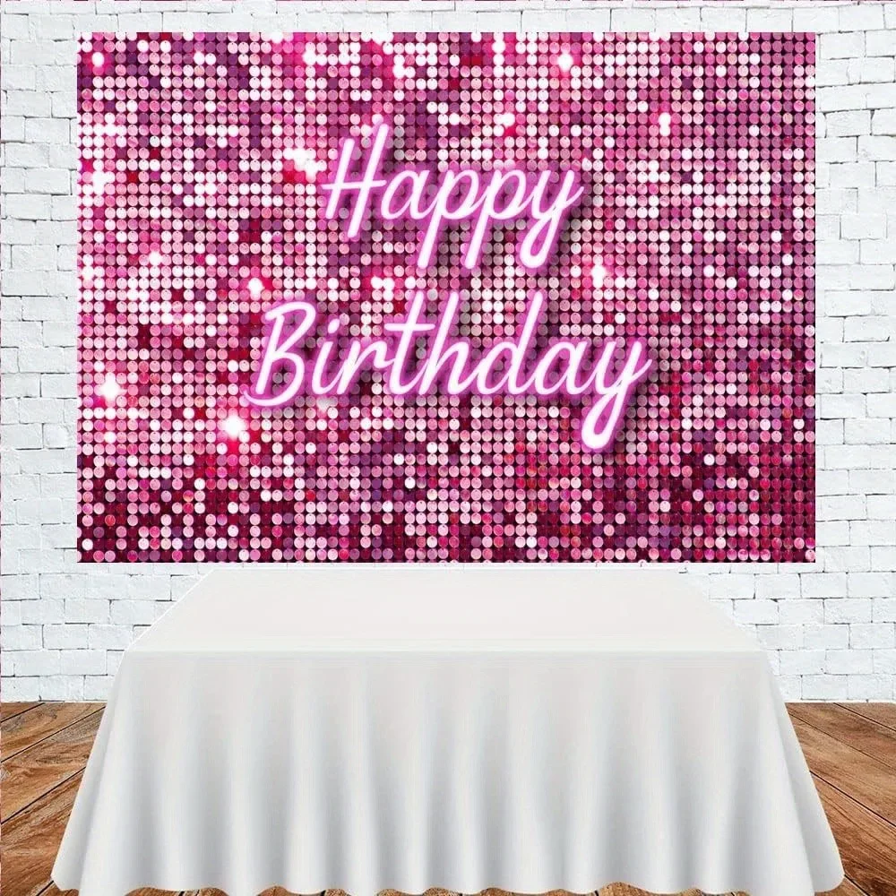 Lofaris Розовый Блестящий квадратный фон для фотосъемки с днем рождения блестящая