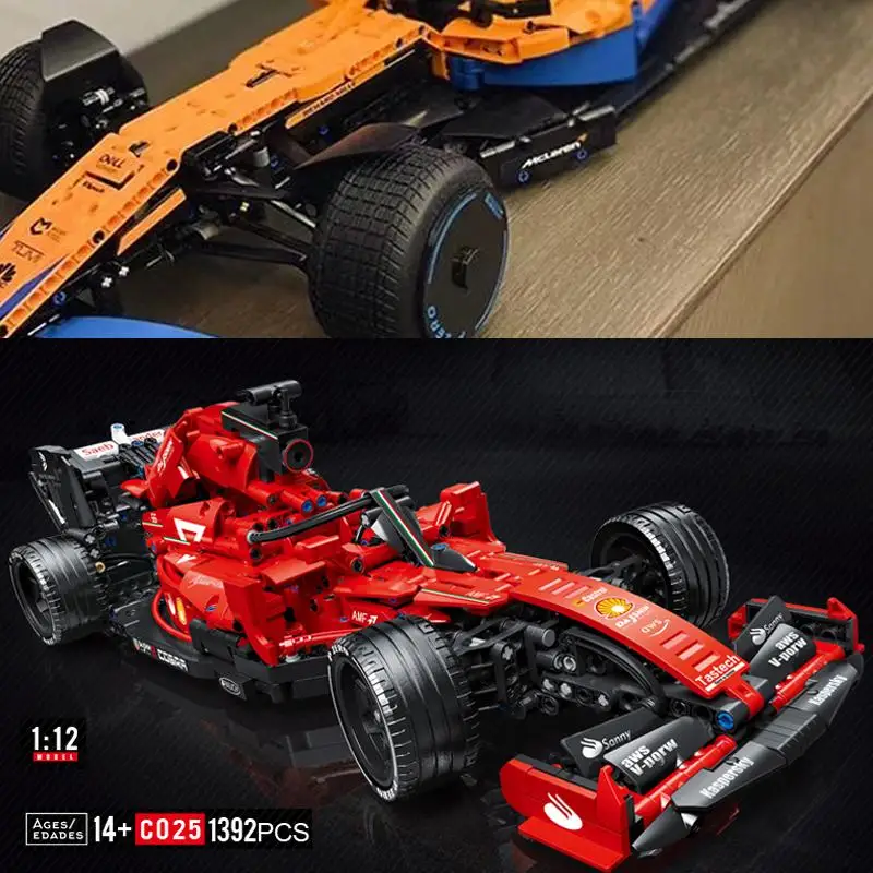 

1432 pellets high-tech Speed Race McLaren Formula F1 Car MOC Building Blocks For Adult Boys Assemble Bricks Vehicle Toys Gifts