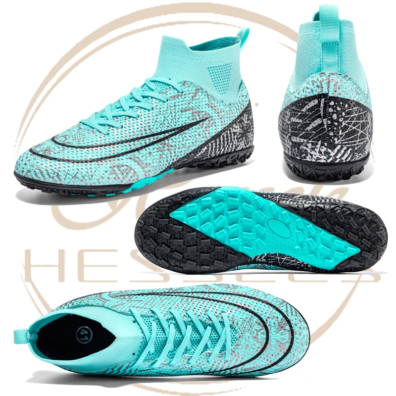 2023 New Football Boots For Men High-Top Soccer Shoes Anti-Skid Football Cleats Sport Sneakers For Kids Boy Krampon Futbol Erkek