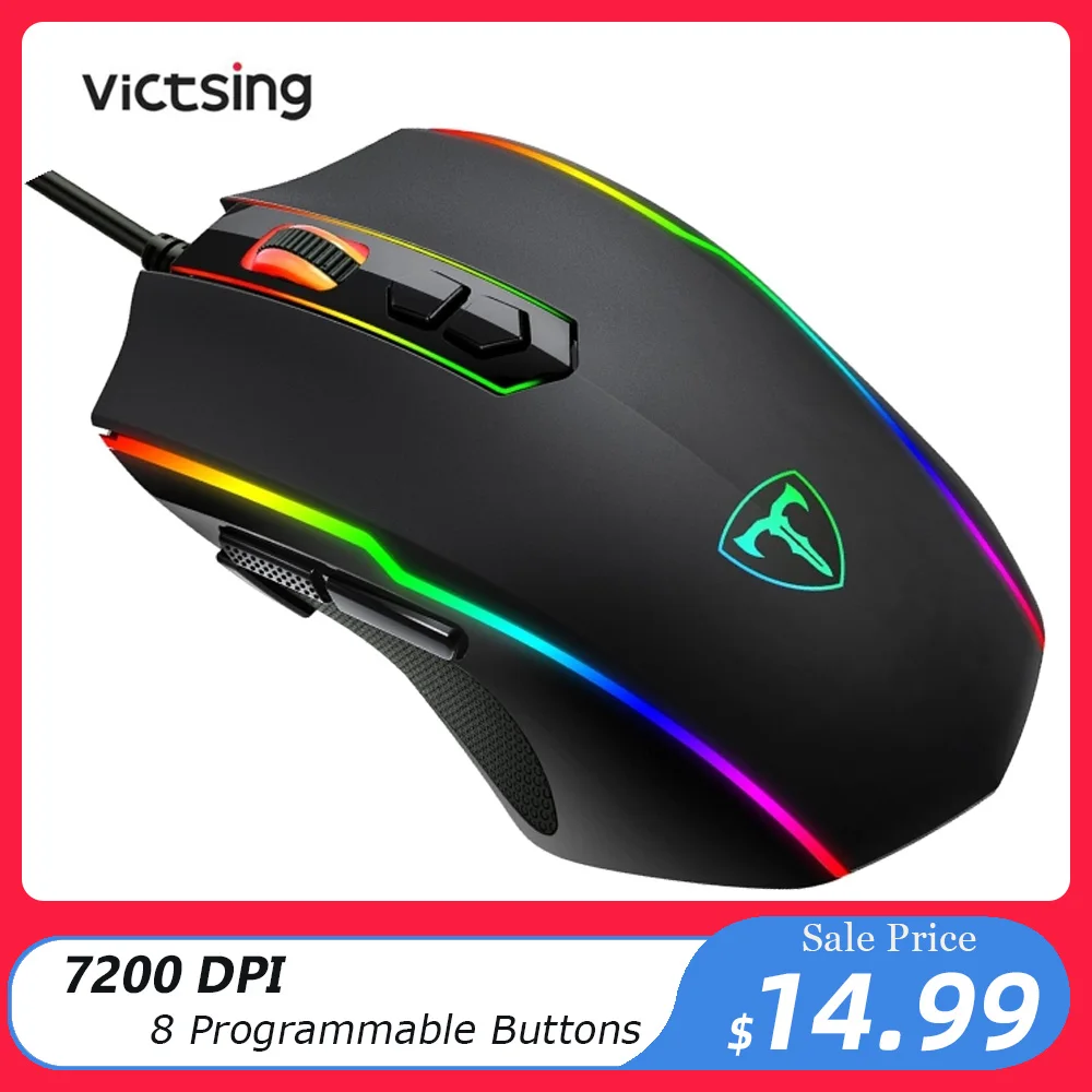 

Мышь игровая VicTsing, 8 программируемых кнопок, 7200 DPI