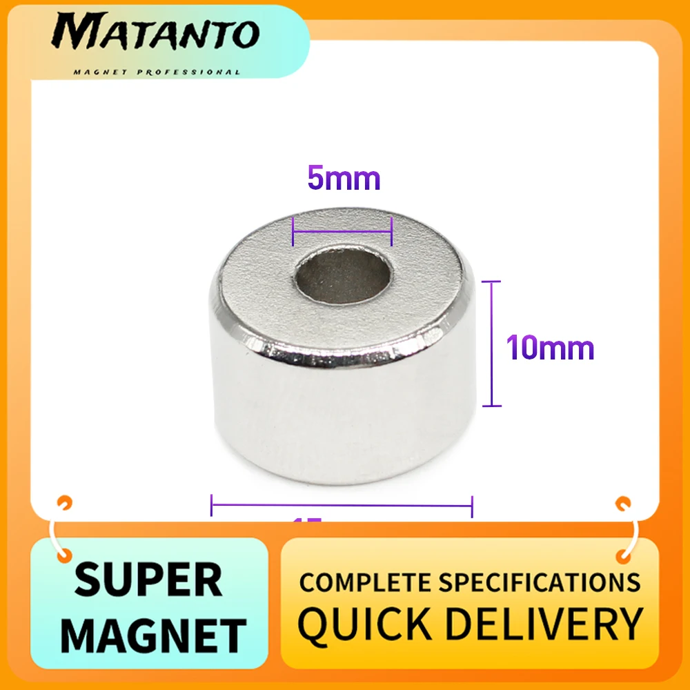

2/5/10/15/20/30PCS 15x10-5 mm Thick Round Countersunk Neodymium Magnet 15x10 mm Hole 5mm Strong Permanent Magnets Disc 15*10-5