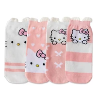 hello kitty socks sanrio three dimensional ear socks summer cute cartoon pink invisible sweat breathable anti foot odor socks