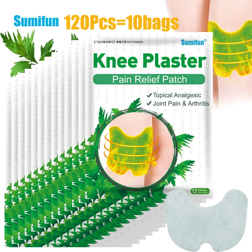 

120Pcs=10Bags Wormwood Knee Stickers Relieve Rheumatoid Arthritis Bruises and Sprains Orthopedic Sumifun Medical Care Patches