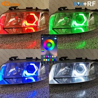 for audi a6 c5 4b s6 pre facelift bt app rf remote ultra bright multi color rgb hexagon hex led angel eyes halo rings