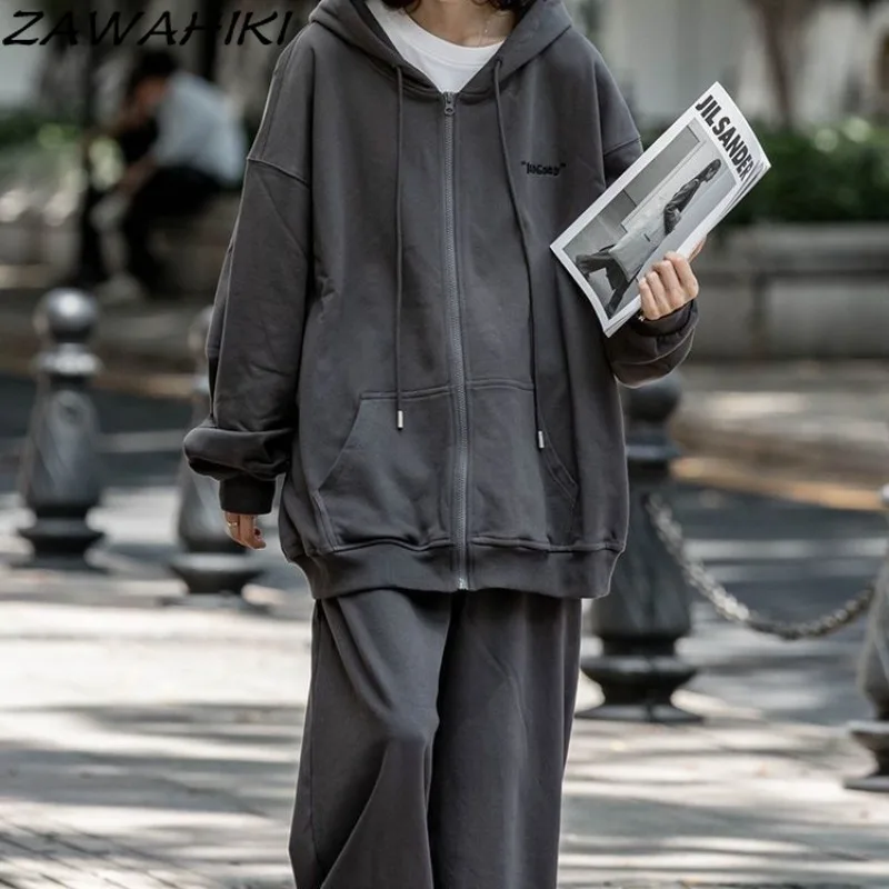 

Весенне-осенняя уличная одежда zawхиты, Универсальные однотонные толстовки на молнии, свитшоты, женские повседневные шикарные топы с надписью для влюбленных