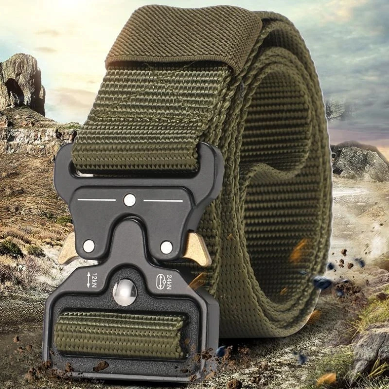 

Army Outdoor Hunting Men's Belt Compass Tactical Multi Function Combat Survival Marine Corps Canvas For Nylon Male Luxury Belts