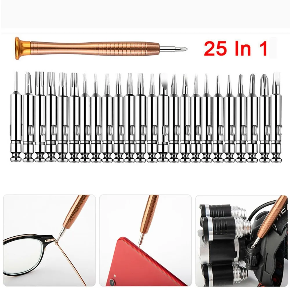 

Manual Screwdriver 25 In One Portable Appliance Disassembly Bit Combination Set Repair Tool Mobile Phone Small Home