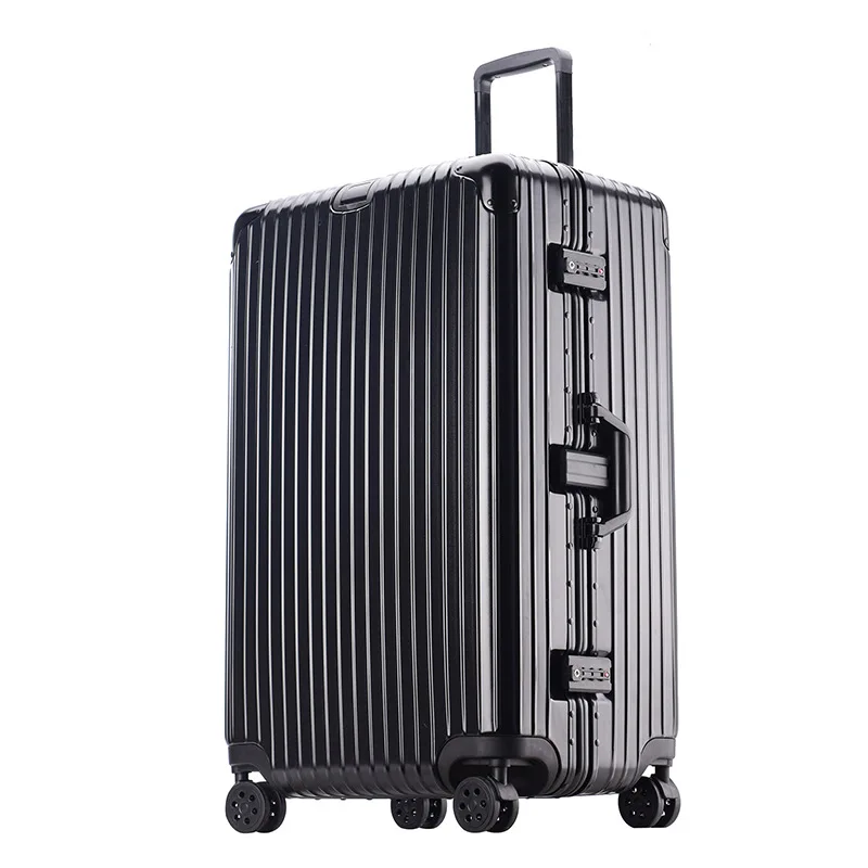 Aluminum Frame Pc Suitcases Travel Large Size Luggage Thickened Trolley Case Sports Men and Women Boarding Bag Customs Password