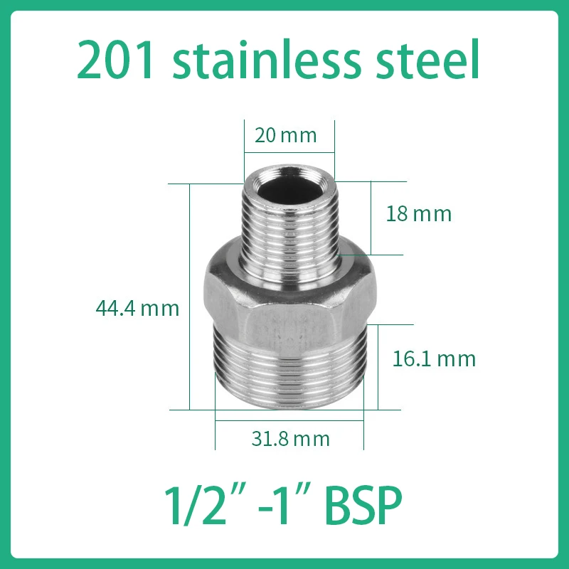 

Редуктор из нержавеющей стали 1/4 "3/8" 1/2 "3/4" 1 "BSP Мужской резьбовой Быстрый адаптер Муфта Konektor untuk Air Oil Gas