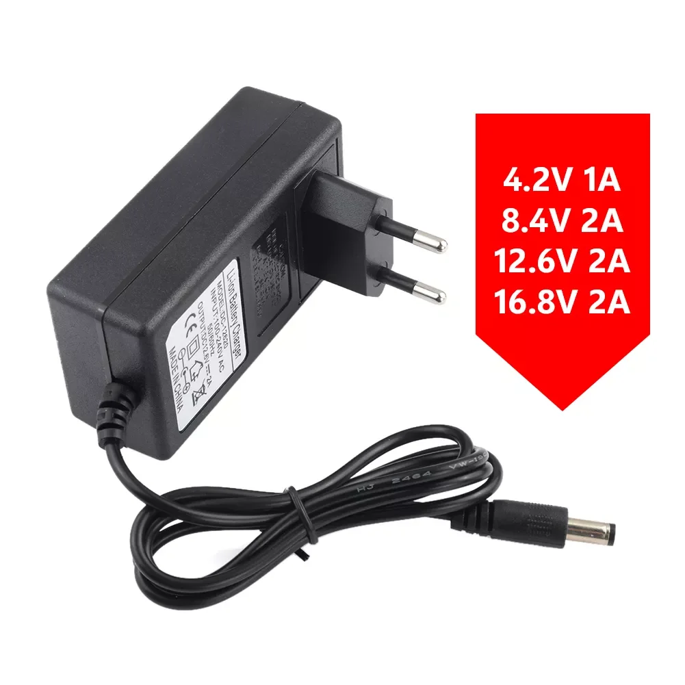 

AC To DC 4.2V/1A 8.4V/2A 12.6V/2A 16.8V/2A Power Adapter Power Supply Durable For 1S 2S 3S 4S Lithium Battery Pack Charger