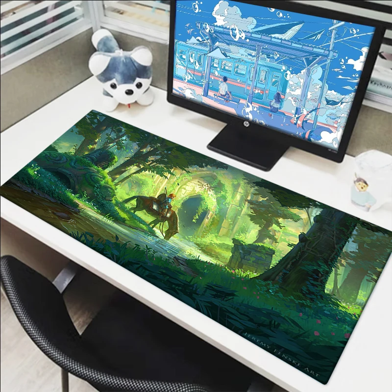 

Zeldaes Gaming Mouse Pad Rubber Mat Cartoon Keyboard Cute Mousepad Anime Pads Deskmat Mause Kawaii Desk Accessories Protector Pc