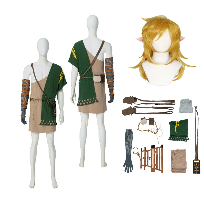 

Anime Zelda Game Tears Of The Kingdom Link Cosplay Wigs Men Costume Fantasia Man Halloween Carnival Party Clothes Male Disguise