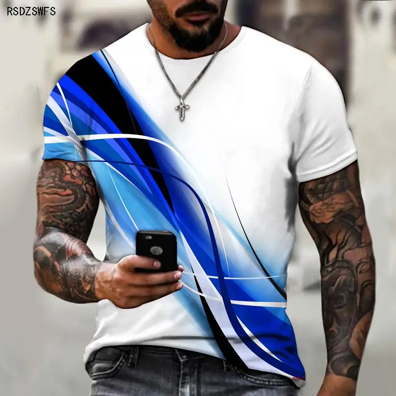 

Summer's latest men's short-sleeved 3D three-dimensional flame modeling pattern simple fashion round neck men's short-sleeved