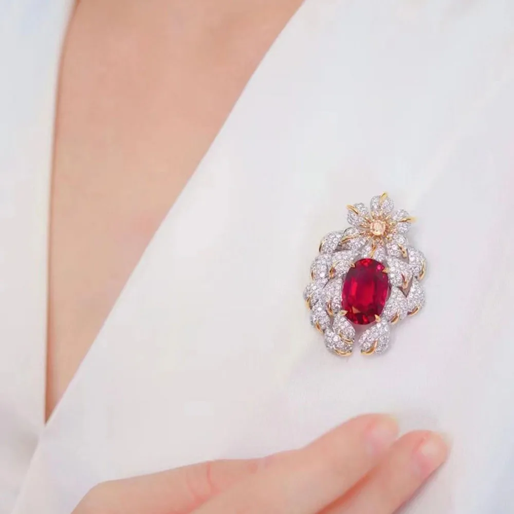 Foydjew Ретро Винтажные Ювелирные изделия оверсайз карат голубь Кровь красная