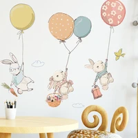 colorful balloon rabbits wall stickers decoration cute rabbits for bedroom kids room nursery decorative wall decal home decor