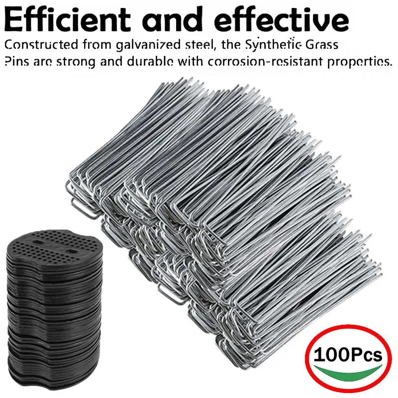

100 Pcs/Pack Garden Peg Silver Metal U-Shape Garden Staple Garden Ground Nail Film Fixed Pegs Gardening Fixing Tools Film Peg