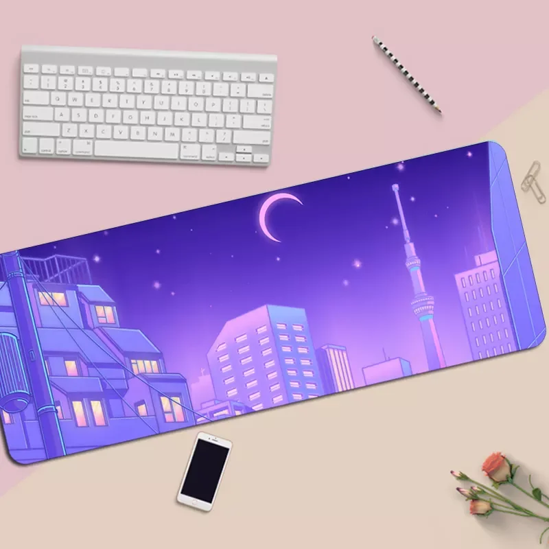 

Gaming Mousepad Rubber Kawaii Desktop XL Carpet Large Pink Anime Mouse Pad 80x30cm Rubber Fashion Computer Keyboard Desk Mat